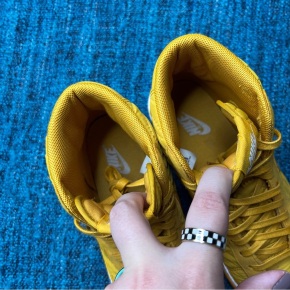 Nike Blazer Mid Quilted Sneakers in Mustard Yellow White - Picture 5 of 9